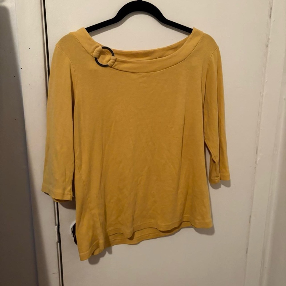 Yellow Women's Top with Ring Detail